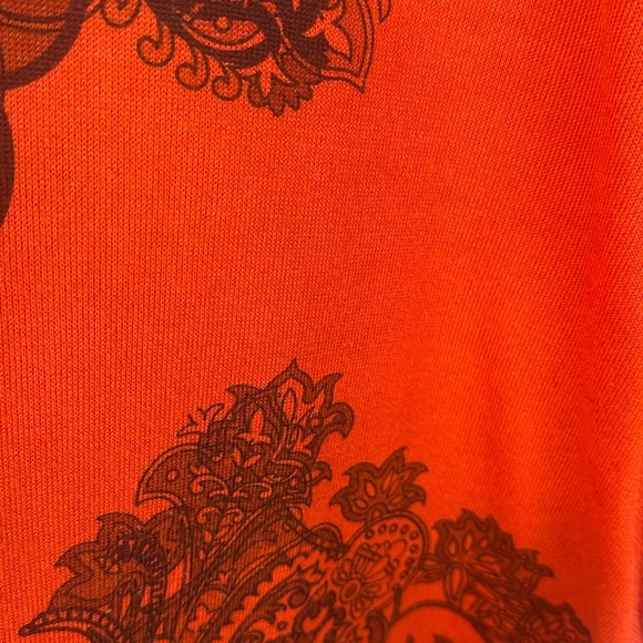 Domani Casual Stylish Cotton Blend Orange & Black Mandala Inspired Boho Top L - Picture 11 of 11